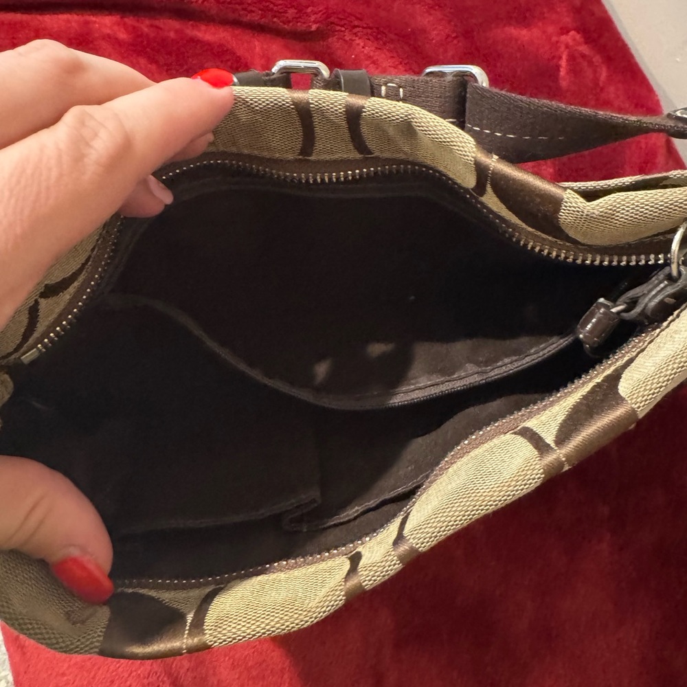 Coach Signature Brown and Tan Crossbody Bag - Picture 3 of 3